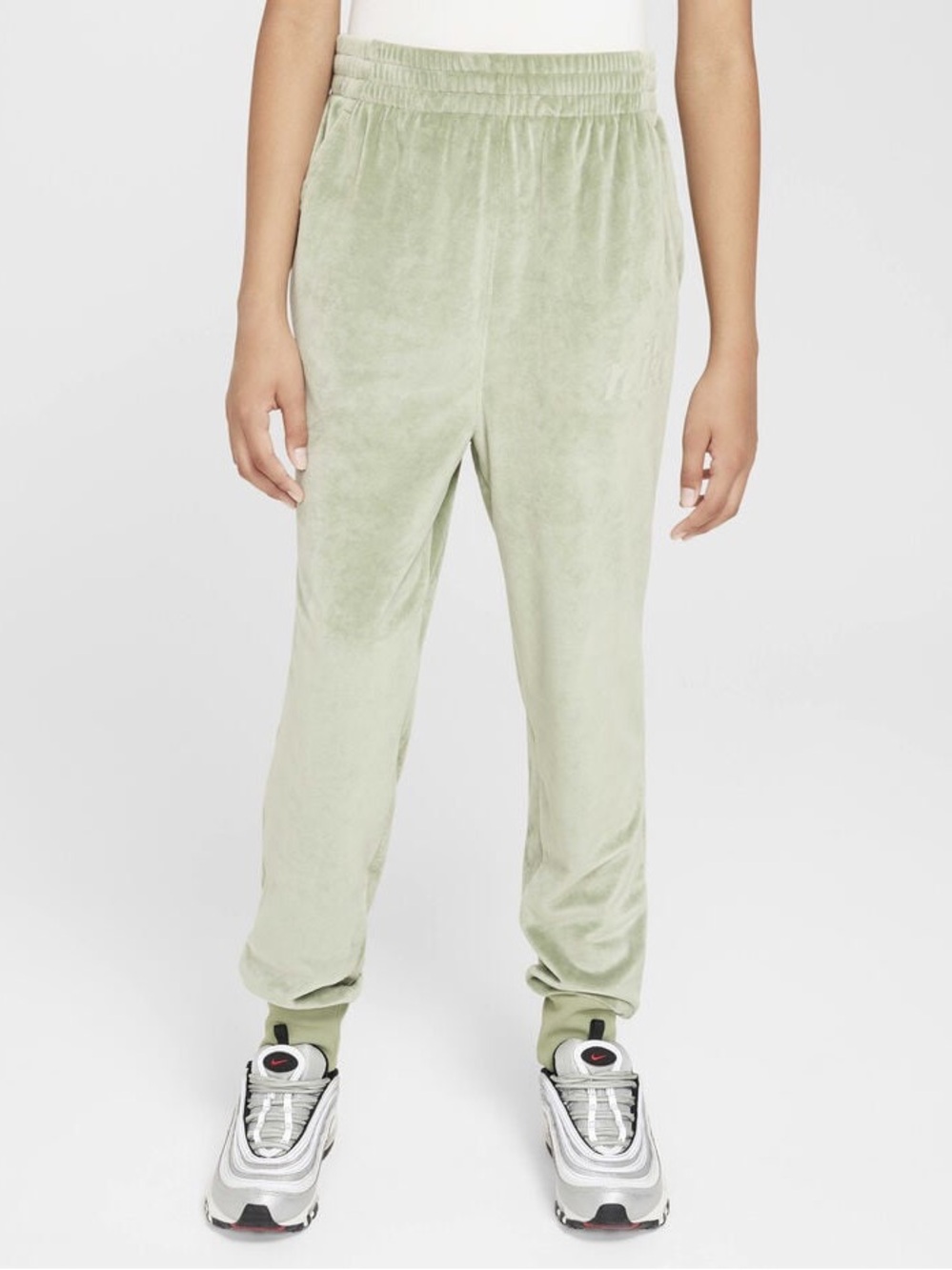 Nike Kids Velour Joggers in Sage